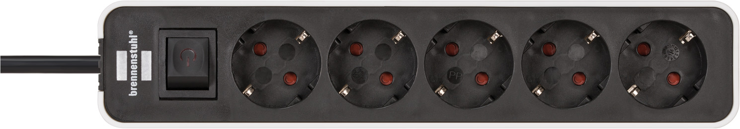 Brennenstuhl Bremounta Multiprise 6 prises avec interrupteur et option de  montage 3 m Noir